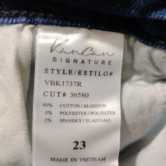 Kancan High-Rise Flare Jeans Dark Distressed Stretch Women's Size 23/0 - Picture 4 of 5